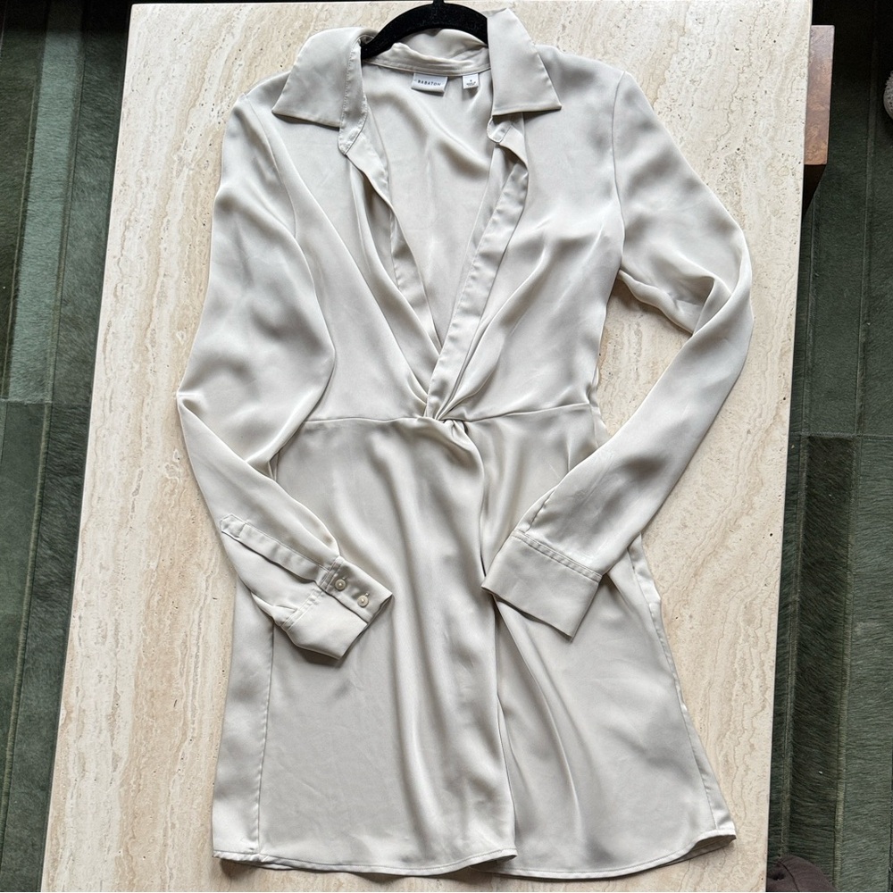 Babaton Cream Satin dress